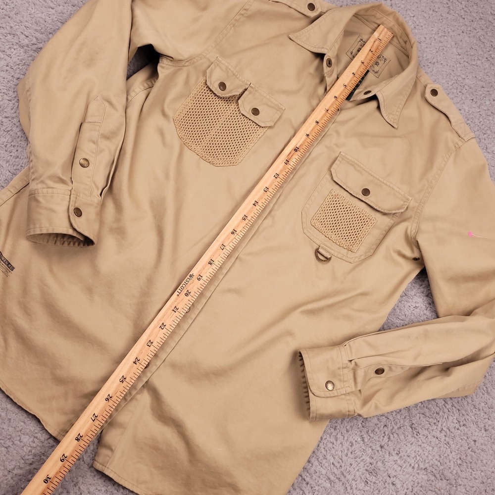 Ralph Lauren Safari Outfitters‎ Shirt Women's Small Cotton Button Down Khaki - Picture 10 of 11